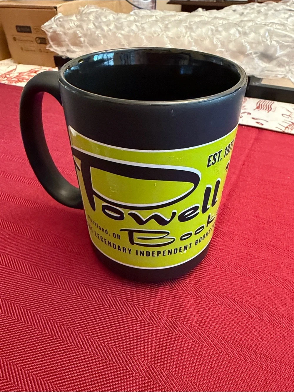 Powell's Books Logo Coffee Mug - Lime Green & Black